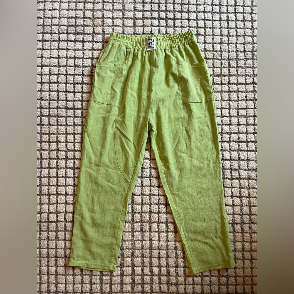 STAY REAL women’s vintage lime green pants